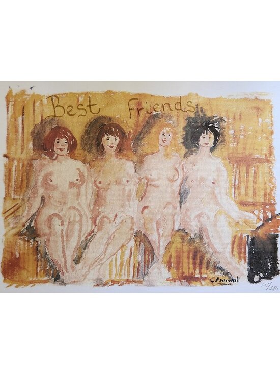 Gunilla Annwall Other - Gunilla Annwall Best Friends Signed Limited Print Female Figures Wall Art